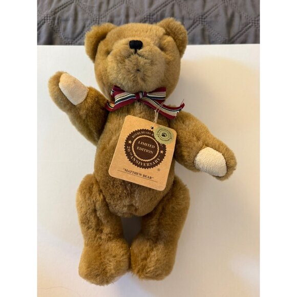 Boyds Bears Matthew Bear 20th Anniversary Edition 1999 Brown Teddy Wool A3 - Picture 1 of 3